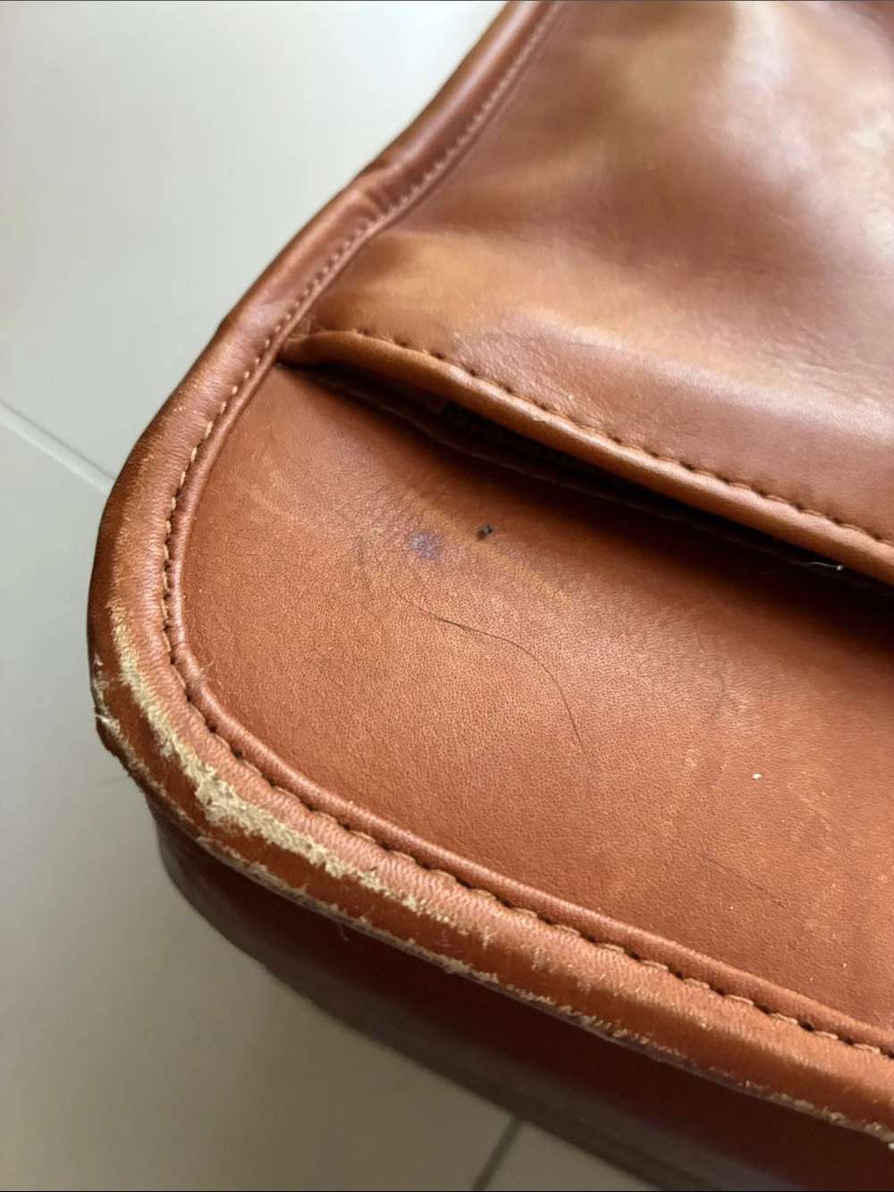 Men's Leather Laptop Briefcase in Brown with Shoulder Strap